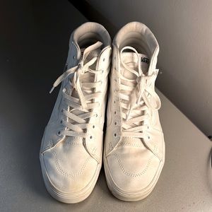 white hightop oldschool vans